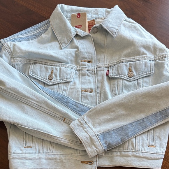 Levi's Women's Two-Tone Blue Jean Jacket XL - Picture 6 of 6